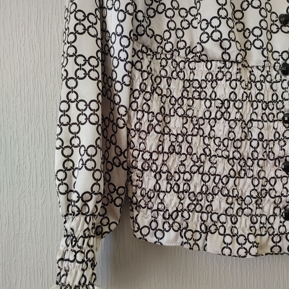 Piano Long Sleeve Blank and White Blouse Size L - Picture 2 of 9